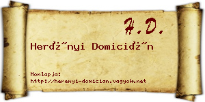 Herényi Domicián névjegykártya